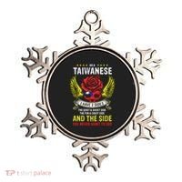 Distressed Patriotic Proud Taiwanese Skull Taiwan Flag Wings Cool Gift Ornament thumb 0