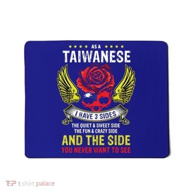 Distressed Patriotic Proud Taiwanese Skull Taiwan Flag Wings Cool Gift Mousepad