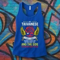 Distressed Patriotic Proud Taiwanese Skull Taiwan Flag Wings Cool Gift Women's Tank Top thumb 3