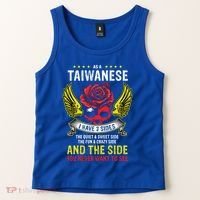 Distressed Patriotic Proud Taiwanese Skull Taiwan Flag Wings Cool Gift Tank Top thumb 2