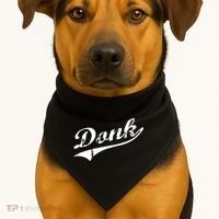 Donk Poker Player Retro Distressed Style USA-Made Doggie Bandana thumb 1