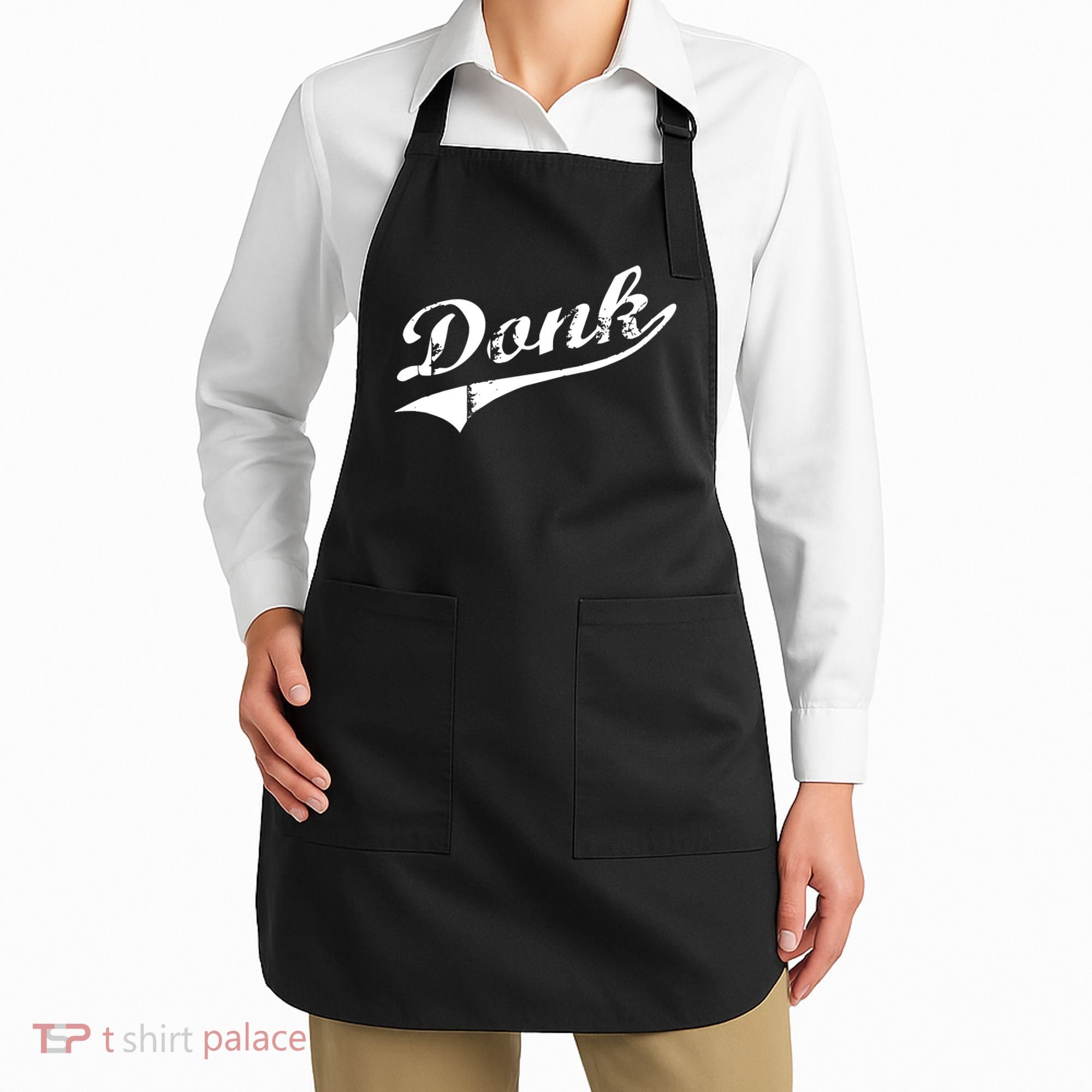 Donk Poker Player Retro Distressed Style Apron
