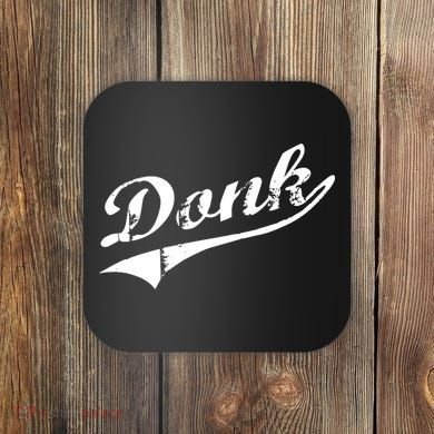 Donk Poker Player Retro Distressed Style Coaster
