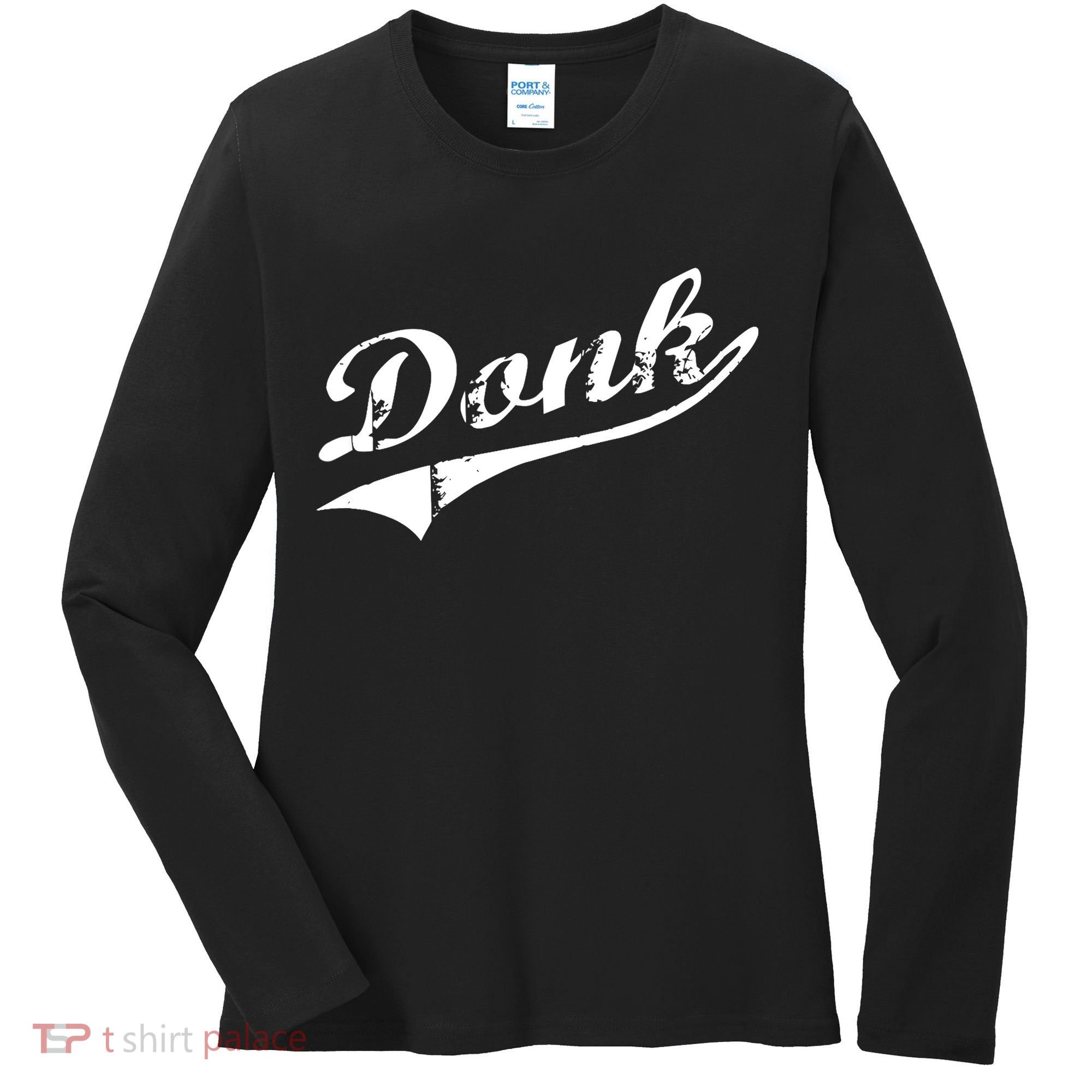 Donk Poker Player Retro Distressed Style Women's Long Sleeve Shirt
