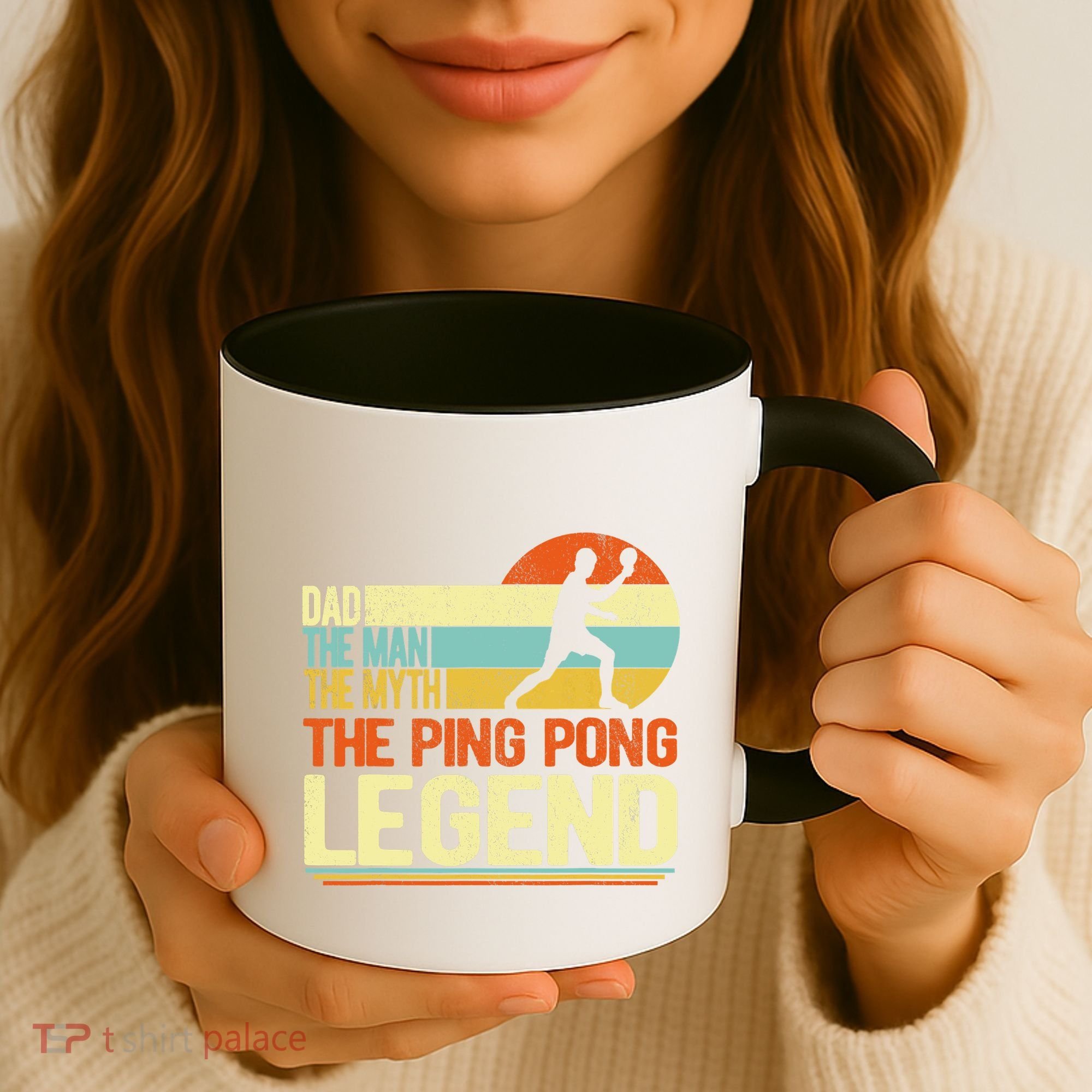 Dad Ping Pong Player Paddle Ball Ping Pong Legend Retro Coffee Mug