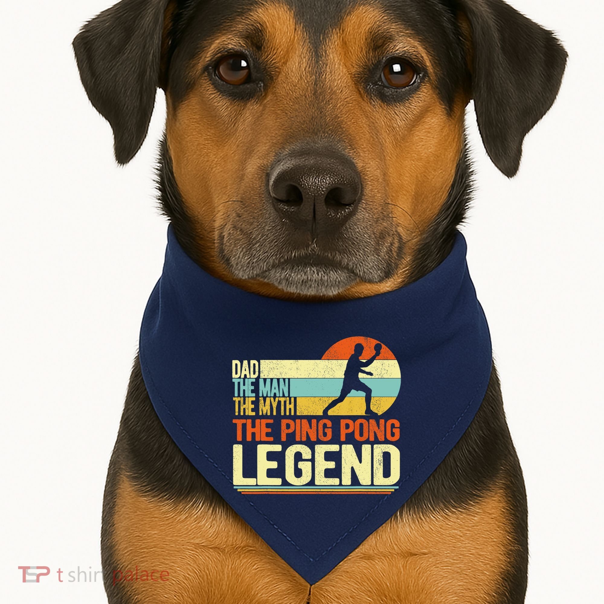 Dad Ping Pong Player Paddle Ball Ping Pong Legend Retro USA-Made Doggie Bandana