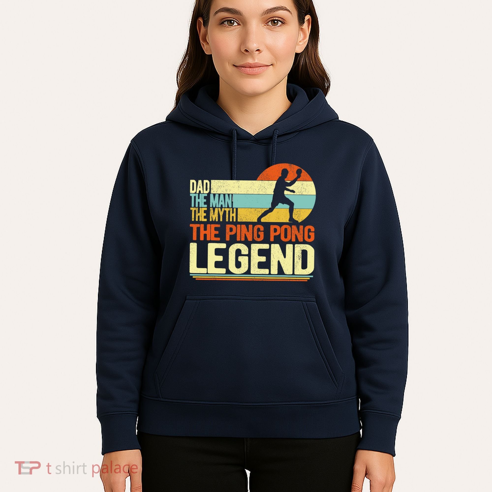 Dad Ping Pong Player Paddle Ball Ping Pong Legend Retro Hoodie