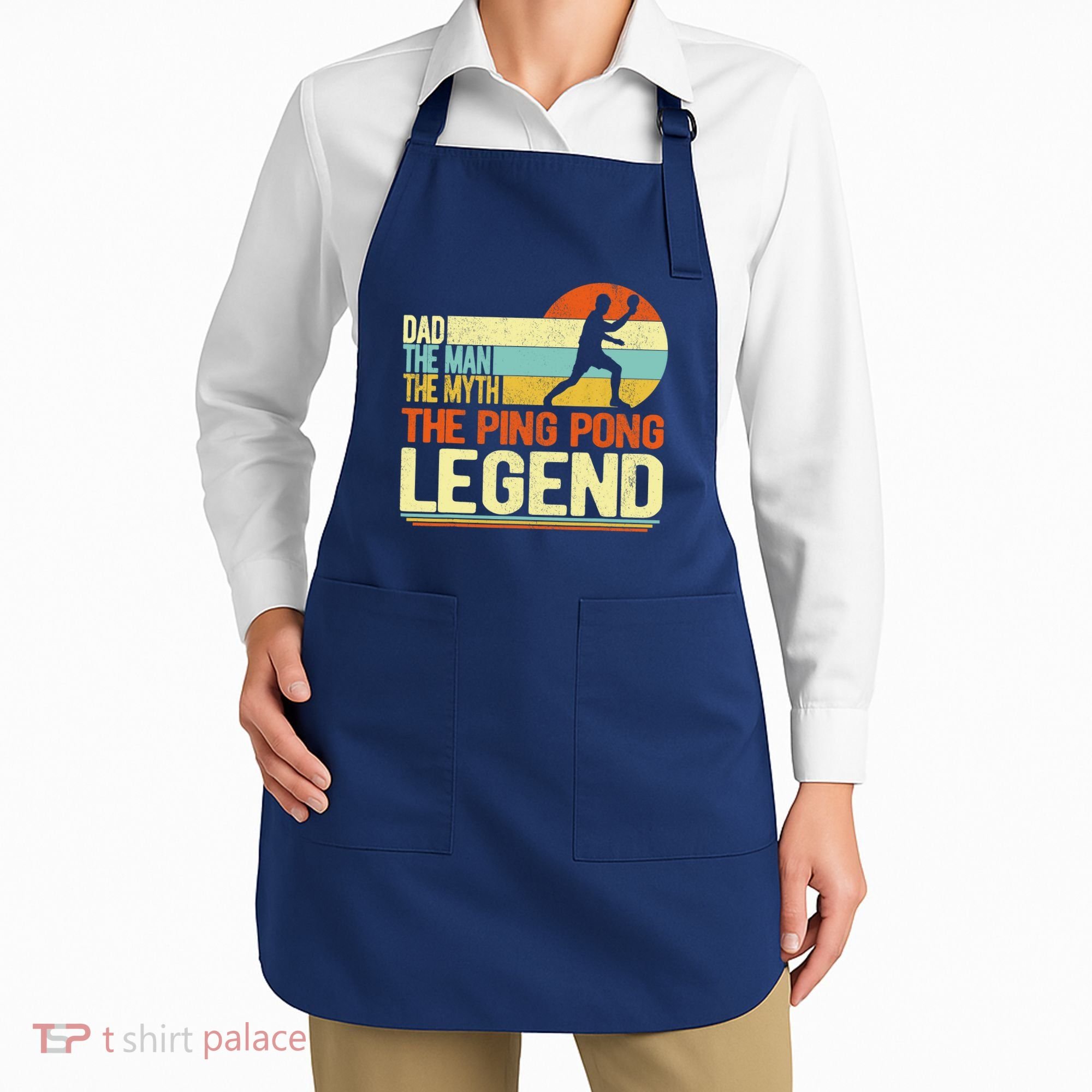Dad Ping Pong Player Paddle Ball Ping Pong Legend Retro Apron