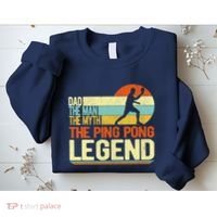 Dad Ping Pong Player Paddle Ball Ping Pong Legend Retro Sweatshirt thumb 2