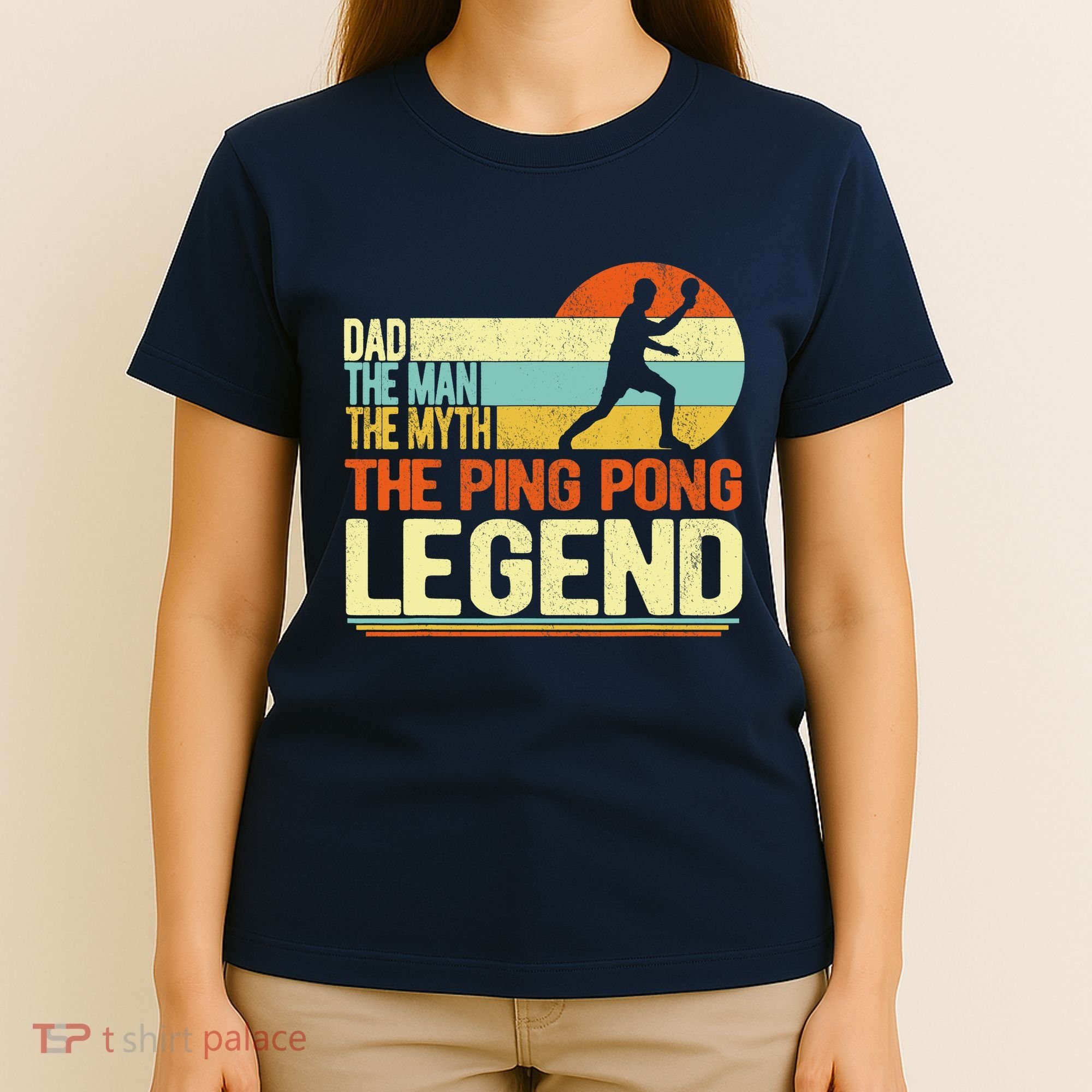 Dad Ping Pong Player Paddle Ball Ping Pong Legend Retro T-Shirt