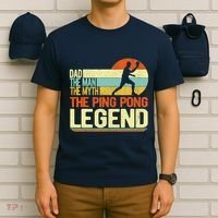 Dad Ping Pong Player Paddle Ball Ping Pong Legend Retro T-Shirt thumb 6