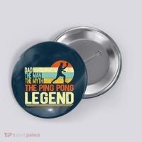 Dad Ping Pong Player Paddle Ball Ping Pong Legend Retro Button thumb 0