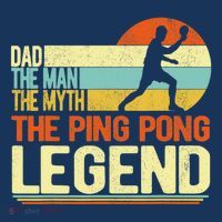 Dad Ping Pong Player Paddle Ball Ping Pong Legend Retro Button thumb 1