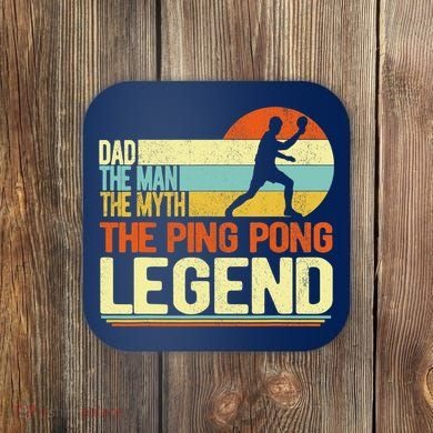 Dad Ping Pong Player Paddle Ball Ping Pong Legend Retro Coaster