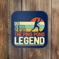 Dad Ping Pong Player Paddle Ball Ping Pong Legend Retro Coaster thumb 0