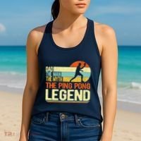 Dad Ping Pong Player Paddle Ball Ping Pong Legend Retro Women's Tank Top thumb 2