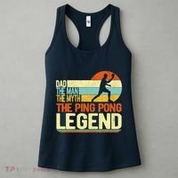 Dad Ping Pong Player Paddle Ball Ping Pong Legend Retro Women's Tank Top thumb 3