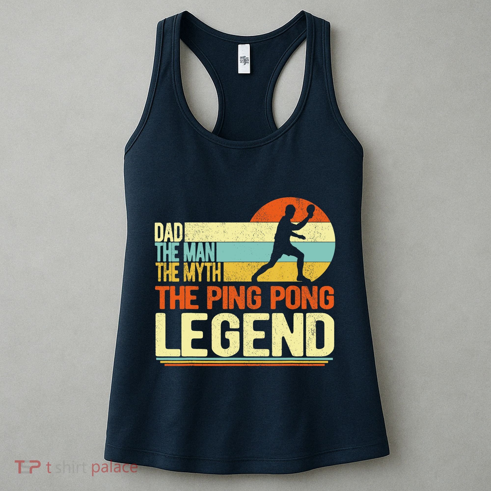 Dad Ping Pong Player Paddle Ball Ping Pong Legend Retro Women's Tank Top