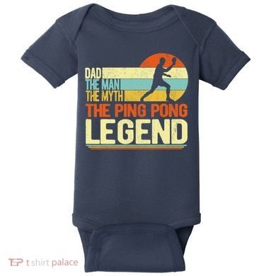 Dad Ping Pong Player Paddle Ball Ping Pong Legend Retro Baby Bodysuit