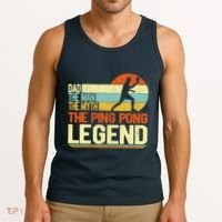 Dad Ping Pong Player Paddle Ball Ping Pong Legend Retro Tank Top thumb 3