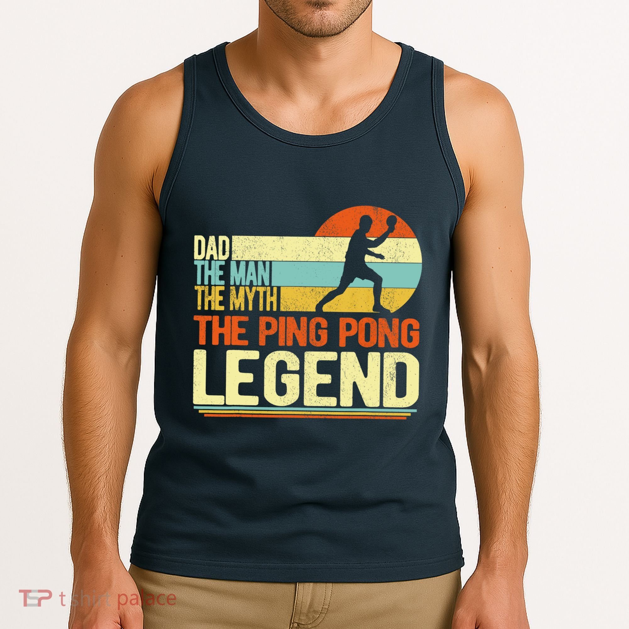 Dad Ping Pong Player Paddle Ball Ping Pong Legend Retro Tank Top