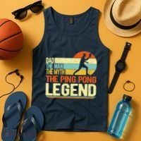 Dad Ping Pong Player Paddle Ball Ping Pong Legend Retro Tank Top thumb 4