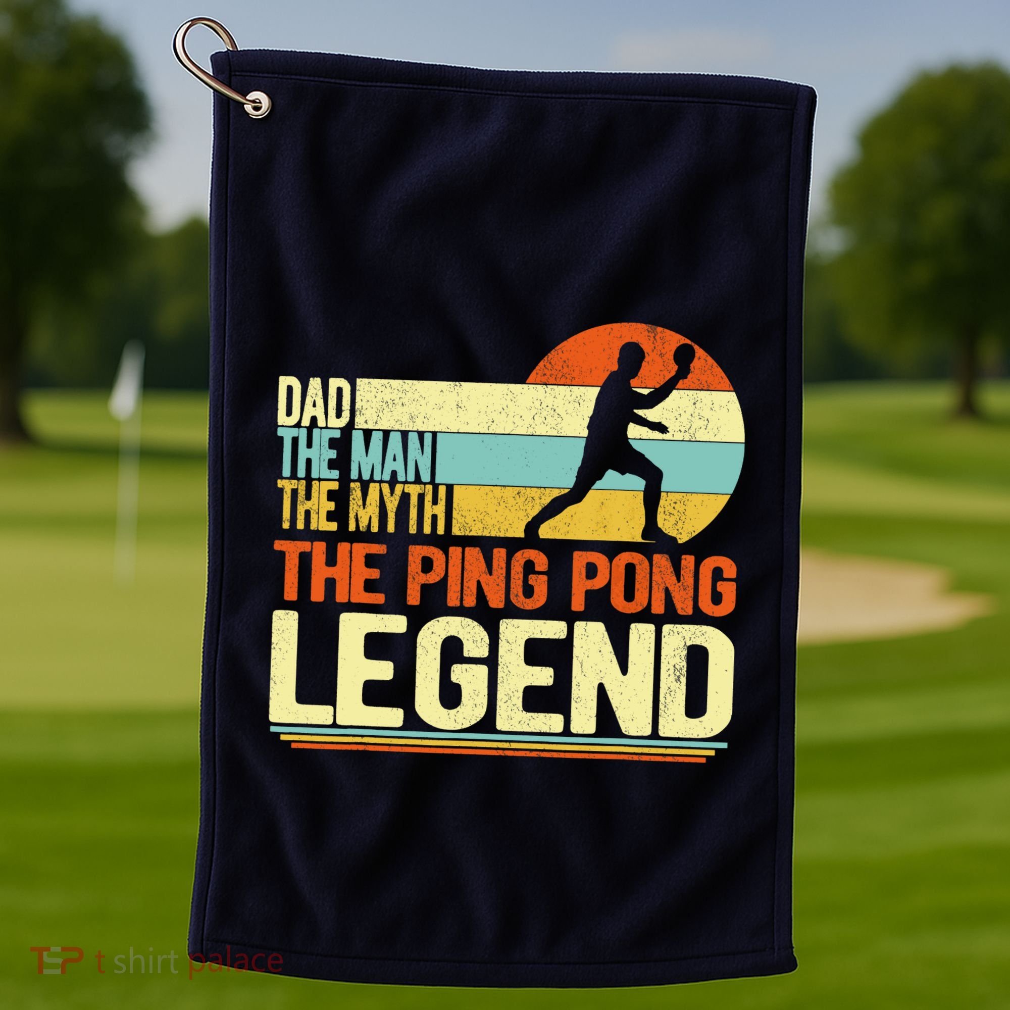 Dad Ping Pong Player Paddle Ball Ping Pong Legend Retro Golf Towel