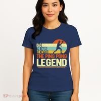 Dad Ping Pong Player Paddle Ball Ping Pong Legend Retro Women's T-Shirt thumb 4