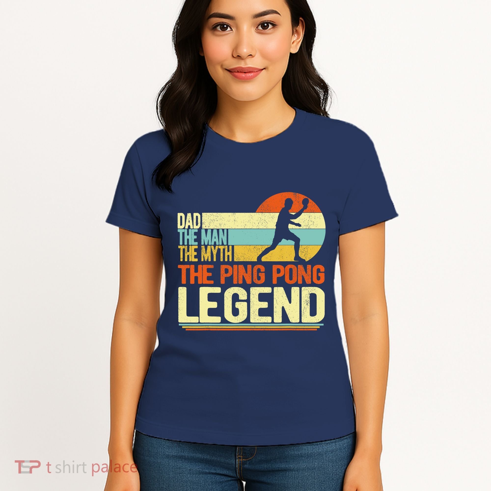 Dad Ping Pong Player Paddle Ball Ping Pong Legend Retro Women's T-Shirt