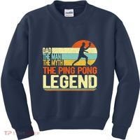 Dad Ping Pong Player Paddle Ball Ping Pong Legend Retro Kids Sweatshirt thumb 0