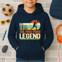 Dad Ping Pong Player Paddle Ball Ping Pong Legend Retro Kids Hoodie thumb 2