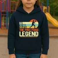 Dad Ping Pong Player Paddle Ball Ping Pong Legend Retro Kids Hoodie thumb 3