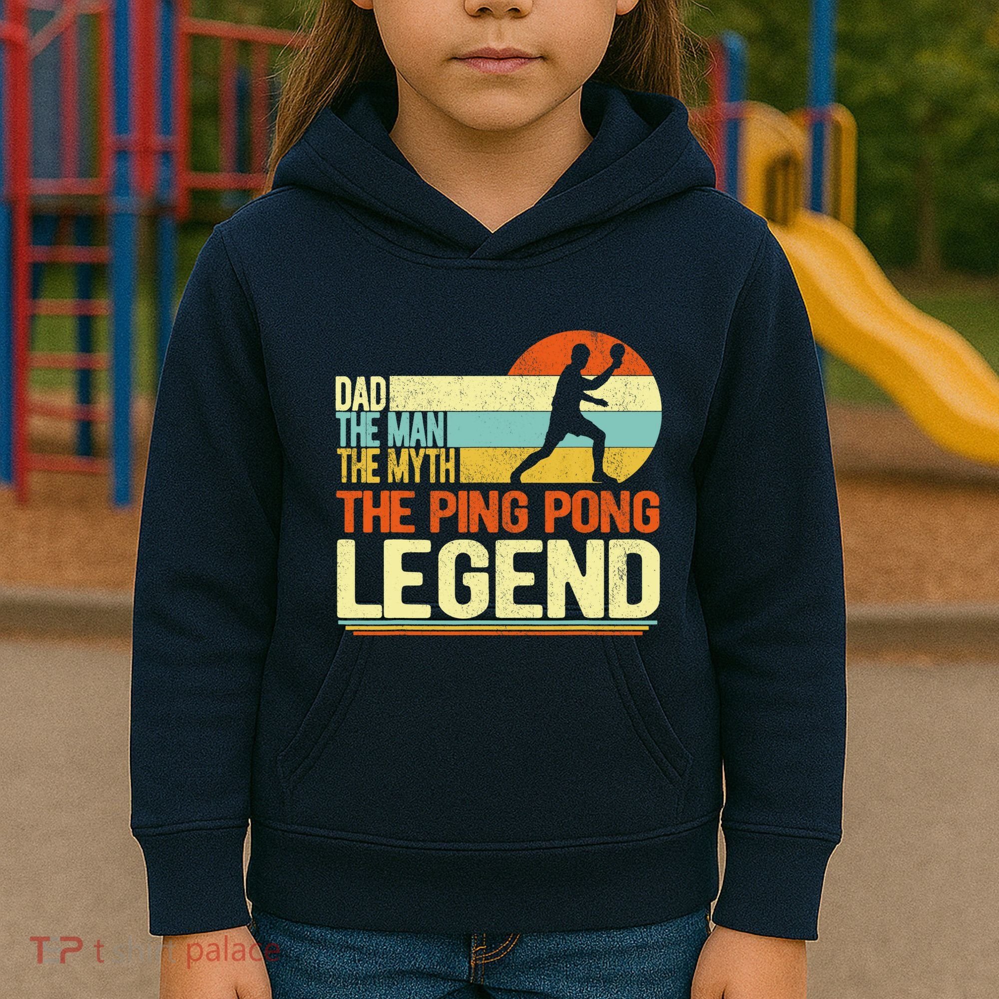 Dad Ping Pong Player Paddle Ball Ping Pong Legend Retro Kids Hoodie