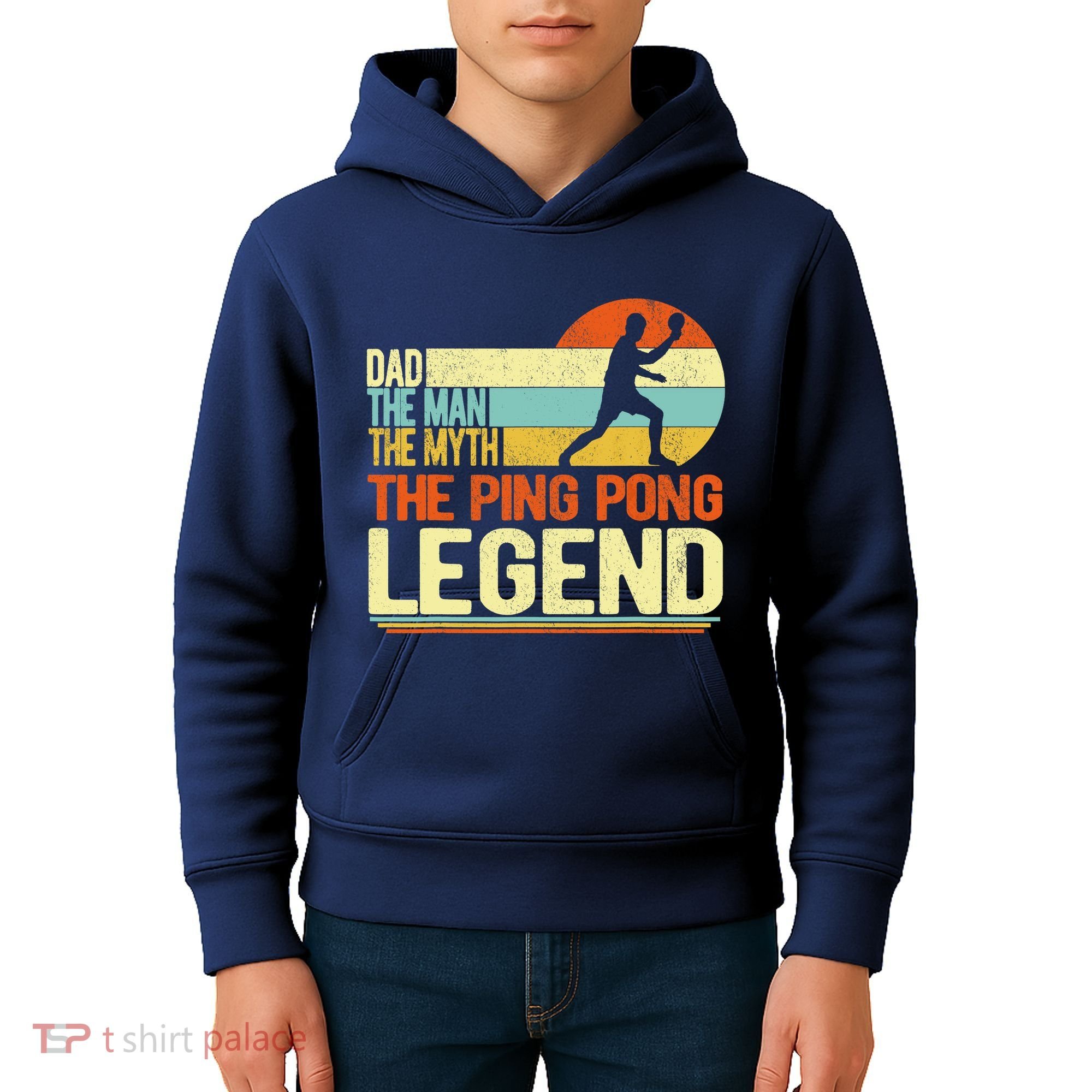 Dad Ping Pong Player Paddle Ball Ping Pong Legend Retro Kids Hoodie