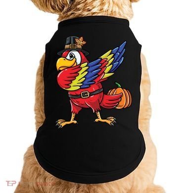 Dabbing Pilgrim Parrot Thanksgiving Bird Meaningful Gift Doggie Tank