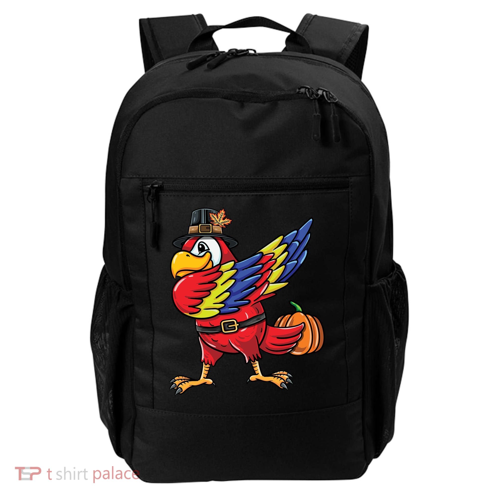 Dabbing Pilgrim Parrot Thanksgiving Bird Meaningful Gift Backpack