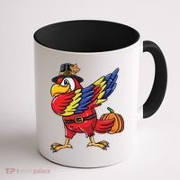 Dabbing Pilgrim Parrot Thanksgiving Bird Meaningful Gift Coffee Mug thumb 1