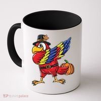 Dabbing Pilgrim Parrot Thanksgiving Bird Meaningful Gift Coffee Mug thumb 0