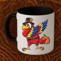 Dabbing Pilgrim Parrot Thanksgiving Bird Meaningful Gift Coffee Mug thumb 2