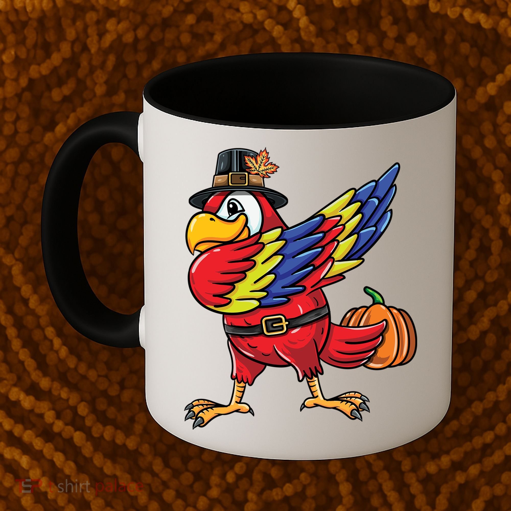 Dabbing Pilgrim Parrot Thanksgiving Bird Meaningful Gift Coffee Mug