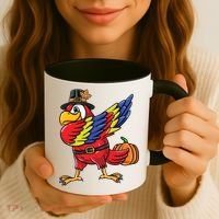 Dabbing Pilgrim Parrot Thanksgiving Bird Meaningful Gift Coffee Mug thumb 3