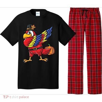 Dabbing Pilgrim Parrot Thanksgiving Bird Meaningful Gift Pajama Set