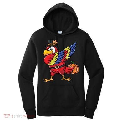 Dabbing Pilgrim Parrot Thanksgiving Bird Meaningful Gift Women's Hoodie