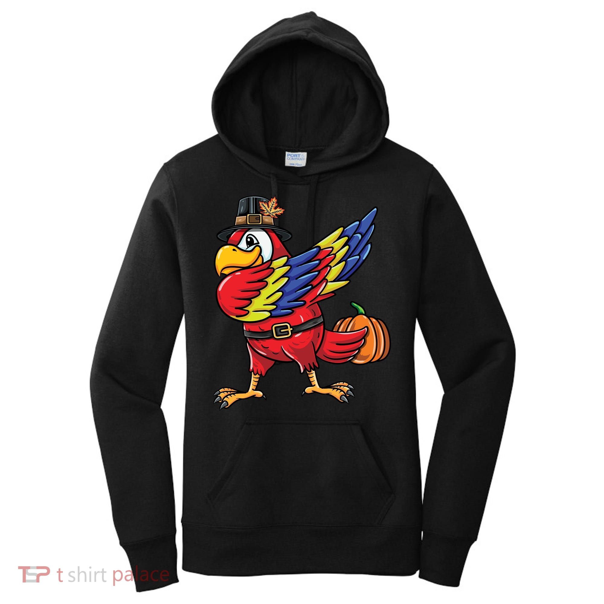 Dabbing Pilgrim Parrot Thanksgiving Bird Meaningful Gift Women's Hoodie