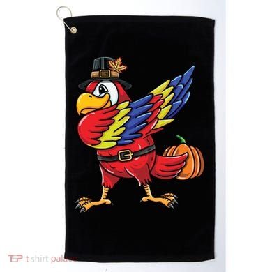Dabbing Pilgrim Parrot Thanksgiving Bird Meaningful Gift Golf Towel