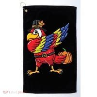 Dabbing Pilgrim Parrot Thanksgiving Bird Meaningful Gift Golf Towel thumb 0