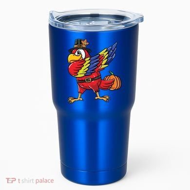 Dabbing Pilgrim Parrot Thanksgiving Bird Meaningful Gift Tumbler