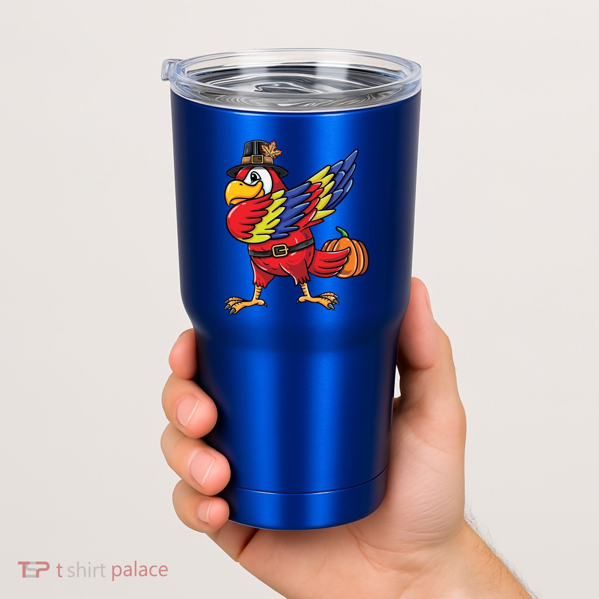 Dabbing Pilgrim Parrot Thanksgiving Bird Meaningful Gift Tumbler