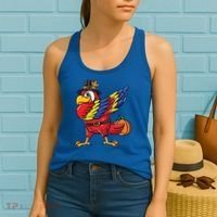 Dabbing Pilgrim Parrot Thanksgiving Bird Meaningful Gift Women's Tank Top thumb 2