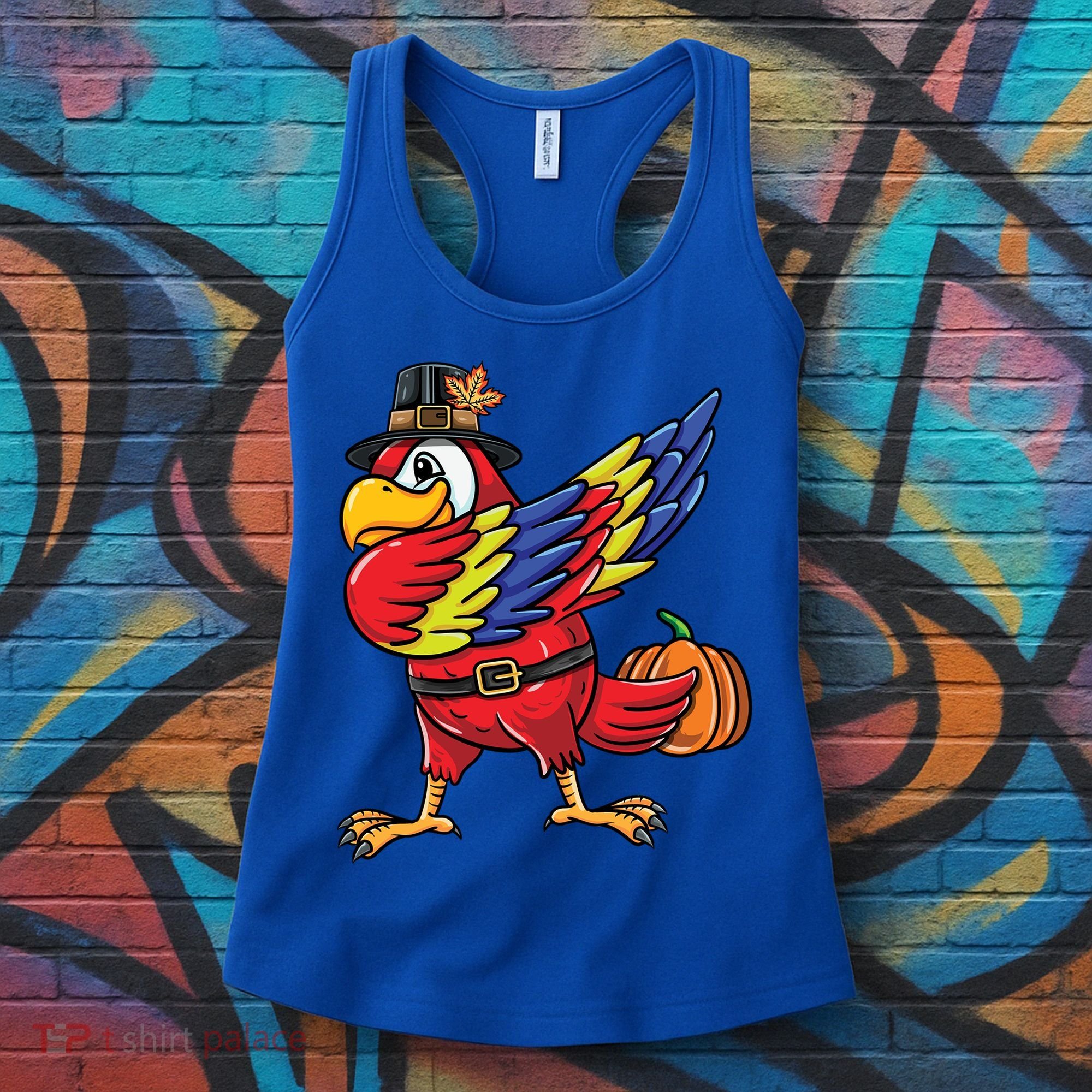 Dabbing Pilgrim Parrot Thanksgiving Bird Meaningful Gift Women's Tank Top